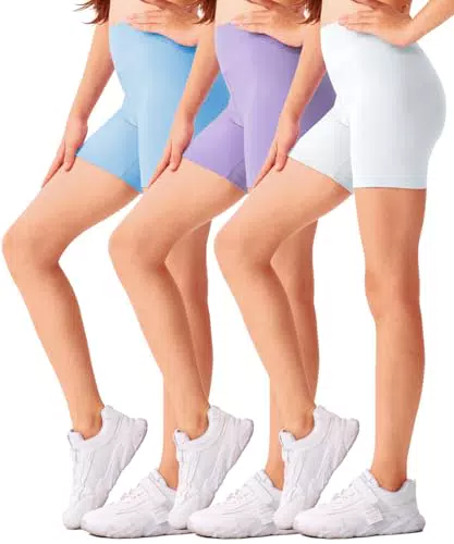 Roself Moment Mädchen Shorts 4in Stretch Kurze Leggings High Waist Radlerhose Kinder