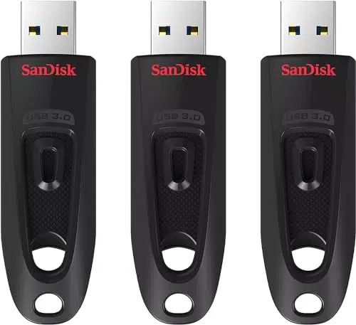 SanDisk Ultra USB 3.0 Flash-Laufwerk 64 GB 3er-Pack Schwarz