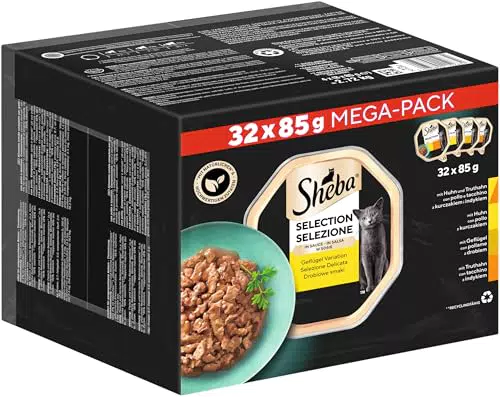 SHEBA Nassfutter Für Erwachsene Katzen Geflügel Variation In Sauce Großpackung