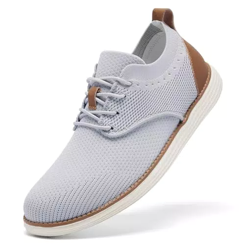 SHULOOK Herren Atmungsaktive Gestrickte Sneakers Leichte Oxfords Casual Schuhe
