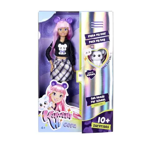 Simba Kawaii Hi Ankleidepuppe Cora Modepuppe zum Frisieren mit Zubehör für Kinder