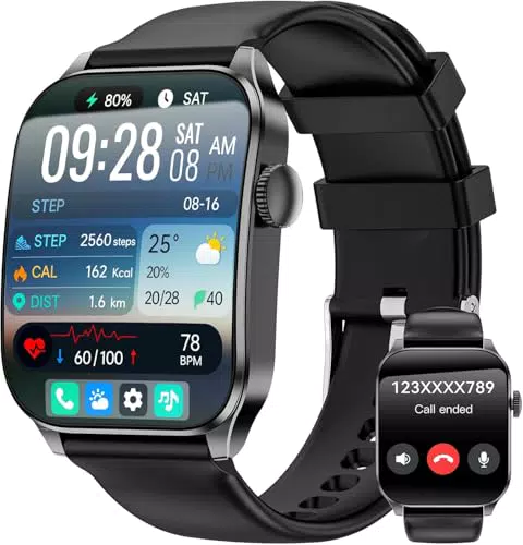 Smartwatch Herren Damen 1,91 Zoll HD Display Fitnessuhr mit Bluetooth Anrufen IP67