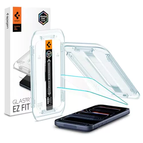 Spigen Glas.tR EZ Fit Schutzfolie für iPhone 17 Pro, iPhone 17, iPhone 16 Pro, Kratzfest