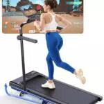 Superun Walking Pad Laufband für Zuhause mit LED, Leise Desk Treadmill mit App