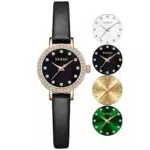 Taxau Klassische Damen Lederuhr Wasserdicht Einfach Ablesbar Business Uhr