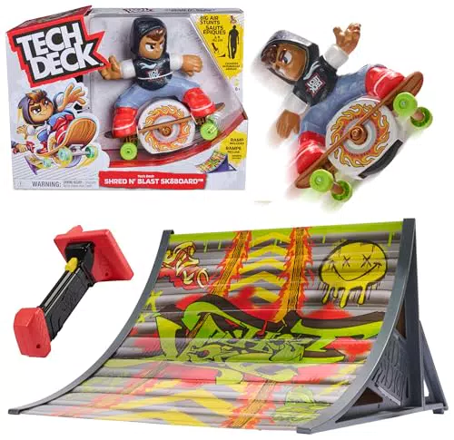 Tech Deck Shred n' Blast Sk8Board mit Skater und Rampe für hohe Sprünge