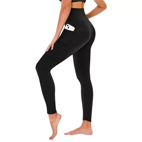 TNNZEET High Waist Leggings Damen Schwarz Leggins Elastische für Sport Gym