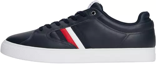 Tommy Hilfiger Herren Cupsole Sneaker Icon Court Stripes aus Leder