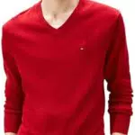 Tommy Hilfiger Herren Pullover Essential Cotton V-Ausschnitt