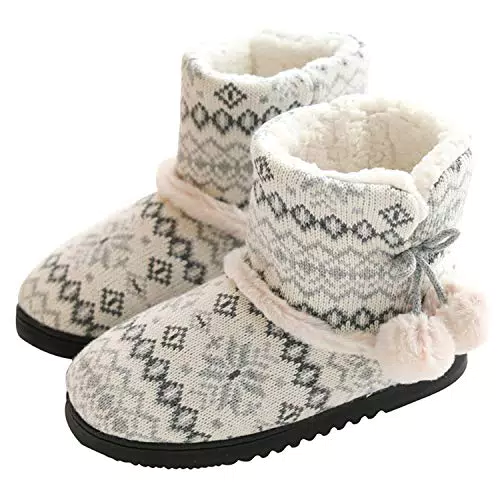 Tqgold Hausschuhe Damen Mädchen Plüsch Winter Pantoffeln Stiefel Warm Slipper