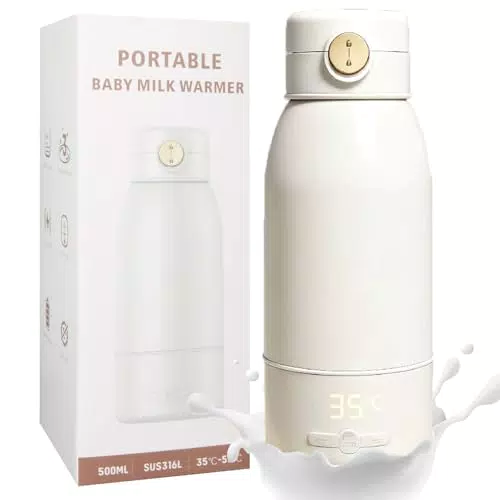 Tragbarer Baby Flaschenwärmer unterwegs – Schnelles Aufheizen, 500ml Kapazität