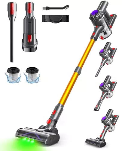 VACTechPro V15 Akku Staubsauger Kabellos 35KPa Tierhaare für Teppich & Hartboden