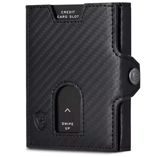 VON HEESEN Slim Wallet mit Münzfach & RFID-Schutz - Mini Geldbörse Herren & Damen - Kartenetui Kreditkartenetui - Portmonee Geldbeutel Portemonnaie klein