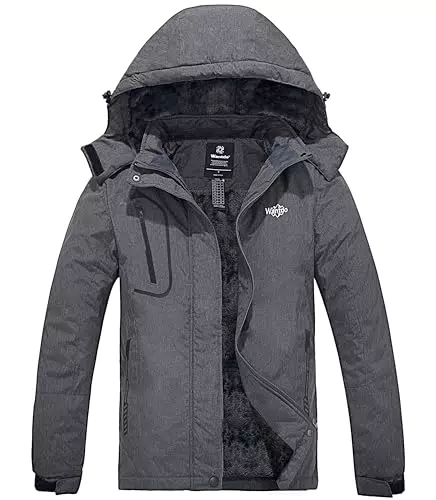 Wantdo Damen Ski Jacke Wasserdicht Atmungsaktiv Winter Fleece Outdoor Kapuzenjacke