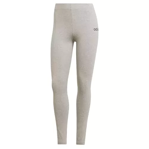 adidas Damen Essentials LINEAR Cotton Leggings, Medium Grey Heather/Black