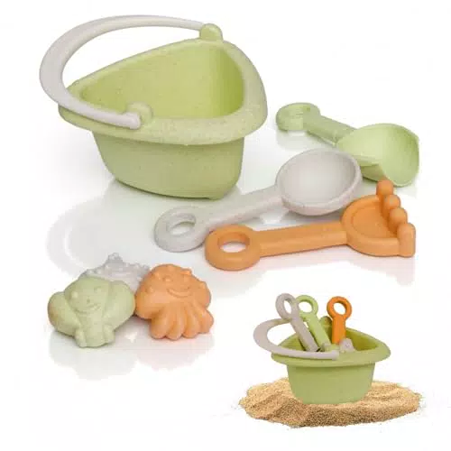 alldoro Mini Sandspielzeug Set aus Weizenstroh Kunststoff für Kinder ab 18 Monaten