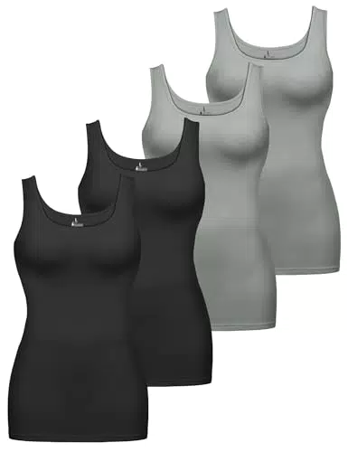 ALPIDEX Damen Basic Top Ärmellos Baumwolle Unterhemd Stretch Oberteil