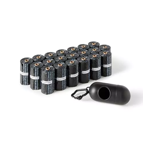 Amazon Basics Hundekotbeutel mit Spender und Leinenclip - 600 Stück