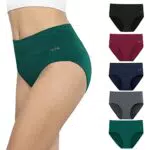 Anqier Unterhosen Damen, 5er Pack Stretch Baumwolle Hohe Taille Slips Damen Atmungsaktiv Panties Weich Frauen Unterwäsche