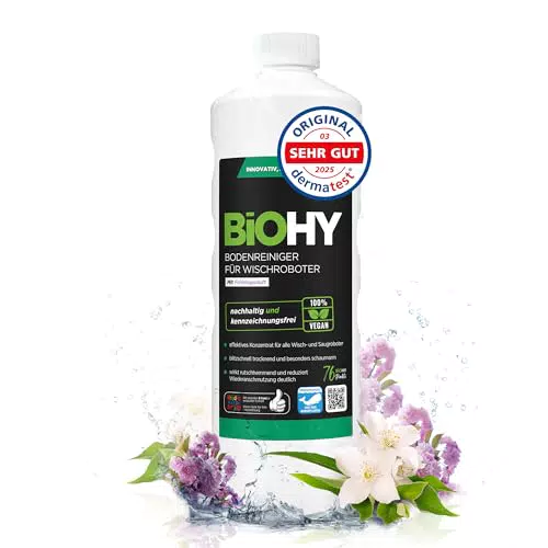 BIOHY Bodenreiniger Konzentrat für alle Hartböden - angenehmer Duft - streifenfreie Reinigung - ideal für Laminat, PVC & Stein