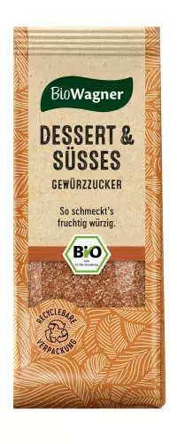 BioWagner Bio Gewürzzucker für Dessert und Porridge aus natürlichen Bio-Zutaten