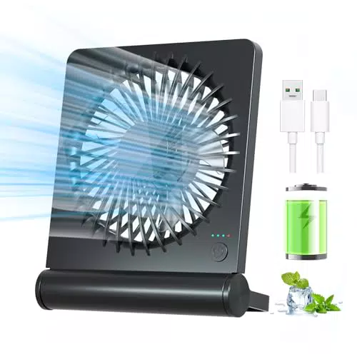 BIVBTP Tischventilator Tragbar Wiederaufladbar 3 Stufen Leise USB Für Büro Zuhause Reisen