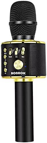 BONAOK Bluetooth Karaoke Mikrofon für Kinder – Drahtloses Mikrofon mit Lautsprecher