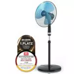 Brandson Standventilator 40 cm, Höhenverstellbar, 3 Stufen, Oszillation, Hohe Luftleistung