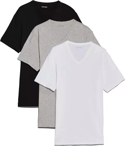 Calvin Klein Herren T-Shirts Kurzarm Mit V-Ausschnitt
