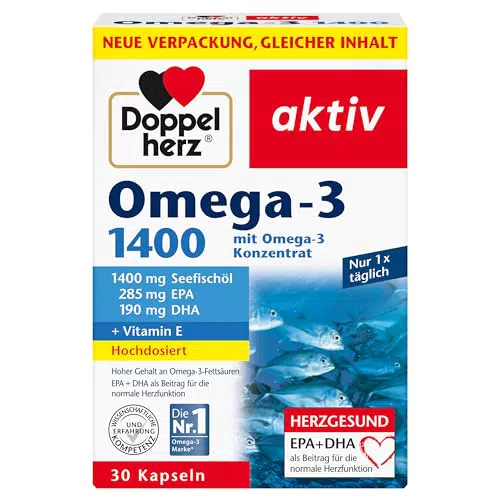 Doppelherz Omega-3 1400 Hochdosiert mit Vitamin E und Omega-3 EPA DHA