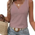 DUOEASE Damen Top Elegant Ärmellos V-Ausschnitt Tanktop Sommer 2025