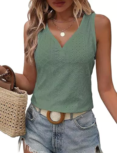 DUOEASE Damen Top Elegant Ärmellos V-Ausschnitt Tanktop Sommer 2025