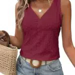 DUOEASE Damen Top Elegant Ärmellos V-Ausschnitt Tanktop Sommer 2025