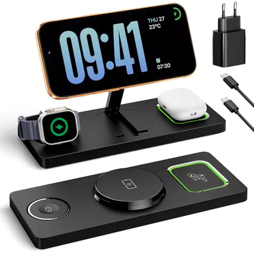 Eddibox 3 in 1 MagSafe Ladestation für iPhone, Apple Watch und AirPods