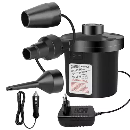 Jsdoin Elektrische Luftpumpe 2 in 1 Aufblasbar und Luftablass für Luftmatratze Boot Pool
