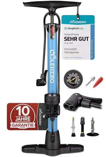 [Markenname] Fahrradpumpe Für Alle Ventile Mit Manometer – Standluftpumpe Leistungsstark