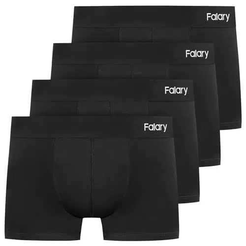 FALARY Herren Boxershorts aus Baumwolle, bequeme Retroshorts ohne Etikett