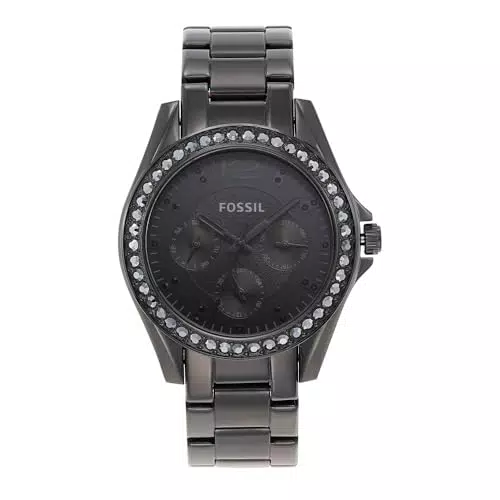 Fossil Riley Damen Uhr Quarz Chronograph Edelstahl oder Lederarmband