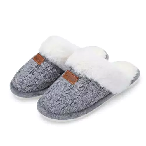 Fuzzy Hausschuhe Damen Mit Memory-Schaum Und Weichem Kunstfellfutter