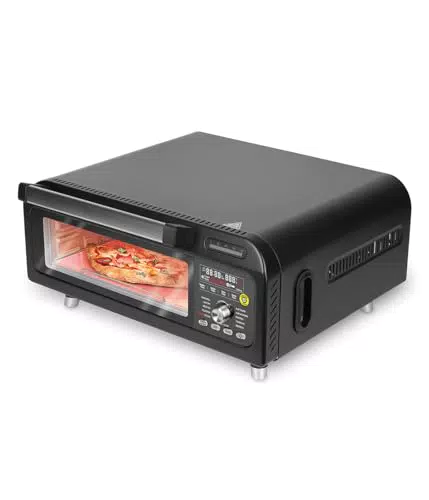 Genius Chef Elektrischer Pizzaofen 10 in 1 mit Airfryer, Pizzastein, Steakgrill