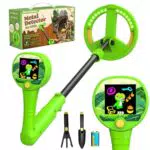 GreenRex Metalldetektor Kinder mit HD LCD Display, Ton- und Lichtsignalen, höhenverstellbar, lehrreiches Outdoor-Set