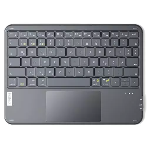 Inateck Tablet Tastatur KB01105 mit Touchpad, Kabellos QWERTZ Deutsch kompatibel mit iPad, Windows, Laptop