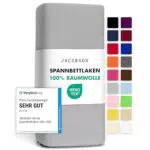 Jacobson Jersey Spannbettlaken aus Baumwolle - Bettlaken in Weiß
