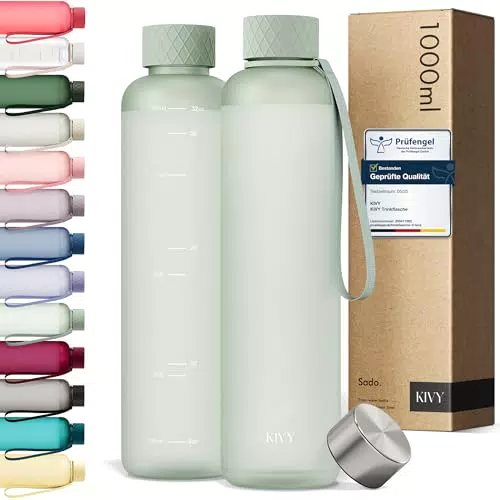 KIVY Trinkflasche Tritan - Sporttrinkflasche BPA-frei für Fitness und Gym