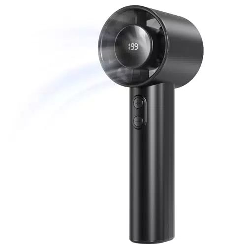 Luxvano Handventilator Tragbarer Mini USB Ventilator Mit LED Display Und Akku