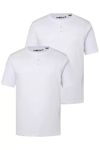 Men Plus Herren Übergrößen Henley Basic Halbarm Rundhals Menswear