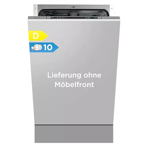 Midea MDWEB1014K Vollintegrierter Geschirrspüler 45 cm, 10 Maßgedecke, WLAN, 8 Programme
