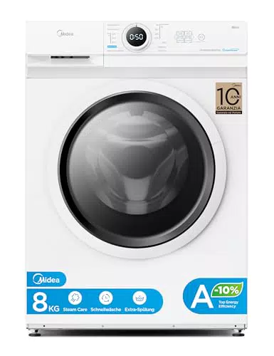 Midea MF10EW70B Waschmaschine 7kg 1400 U/min Inverter Quattro Dampffunktion