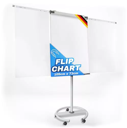 MOB Flipchart Ständer Whiteboard Fahrbar Magnetisch Höhenverstellbar Shark