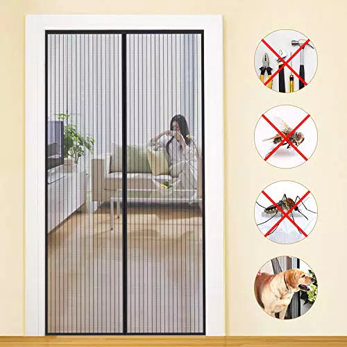 MYCARBON Fliegengitter Tür Magnet 90x210cm - Insektenschutz ohne Bohren